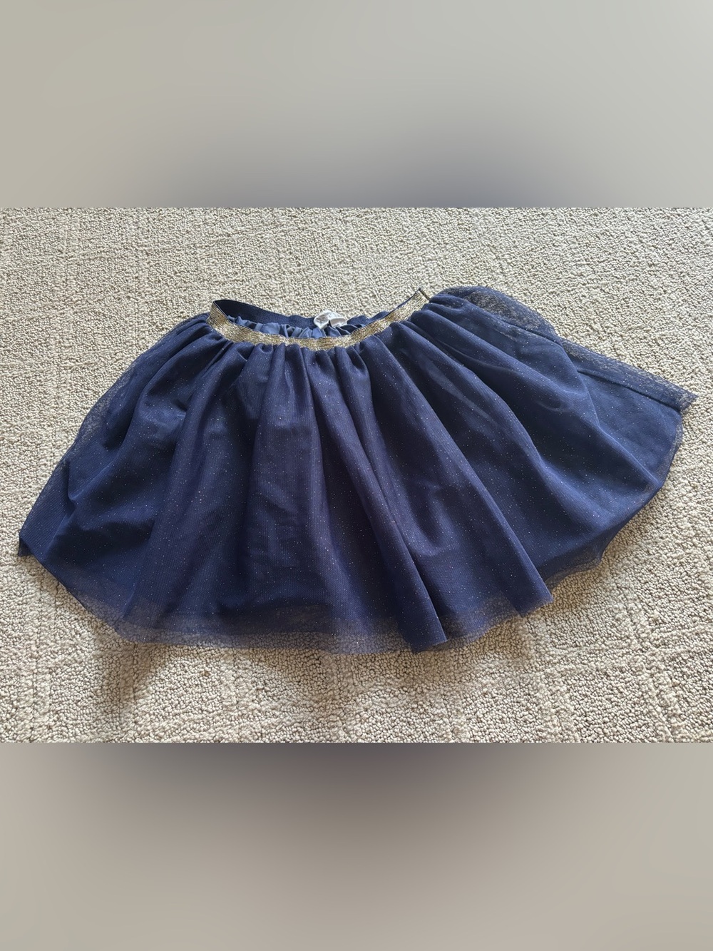 Navy Glitter Tulle Skirt with Gold Waistband size 5 from H&M